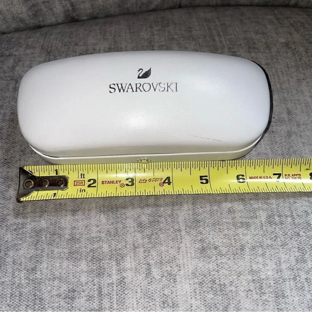 Swarovski white-cream color lined sunglasses case